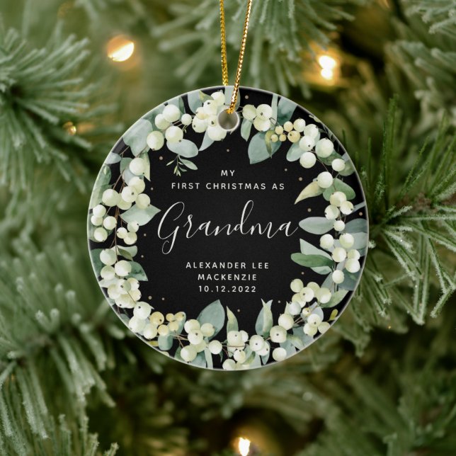 Erster Weihnachtsgroßvater/jedes verwandte Foto Keramik Ornament (Baum)
