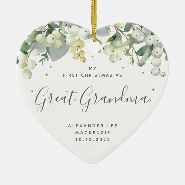 Erster Weihnachtsgroßvater/jedes verwandte Foto Keramik Ornament (Vorne)