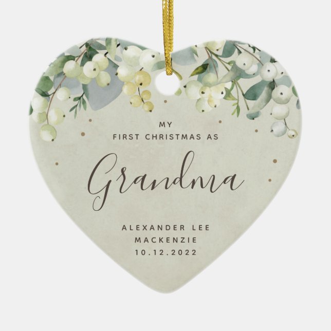 Erster Weihnachtsgroßvater/jedes verwandte Foto Keramik Ornament (Vorne)