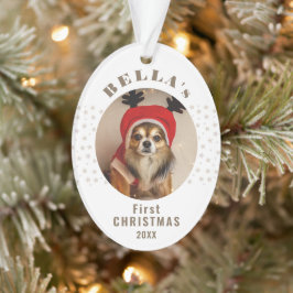 Erster Weihnachtshund Foto Stars Ornament