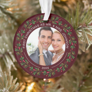 Erster Weihnachtskranz als Herr und Frau Ornament