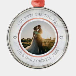 Erster Weihnachtsmann & Foto Elegant Marmor Ornament Aus Metall