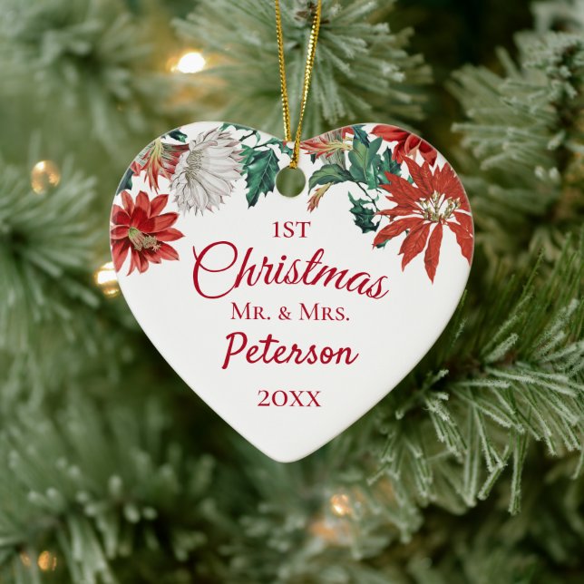 Erster Weihnachtsmann und Blume Wreath Keramik Ornament (Baum)