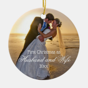 Erster Weihnachtsmann und Ehefrau Keramik Ornament