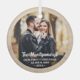 Erster Weihnachtsmann und Foto Glass Ornament Aus Glas