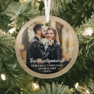 Erster Weihnachtsmann und Foto Glass Ornament Aus Glas
