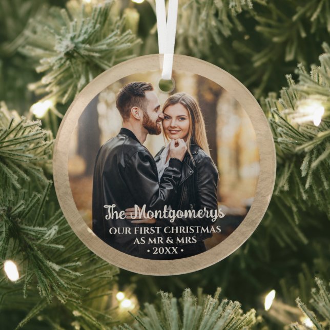 Erster Weihnachtsmann und Foto Glass Ornament Aus Glas (InSitu)