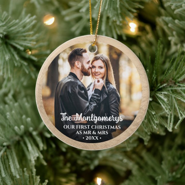 Erster Weihnachtsmann und Foto Keramik Ornament (Baum)