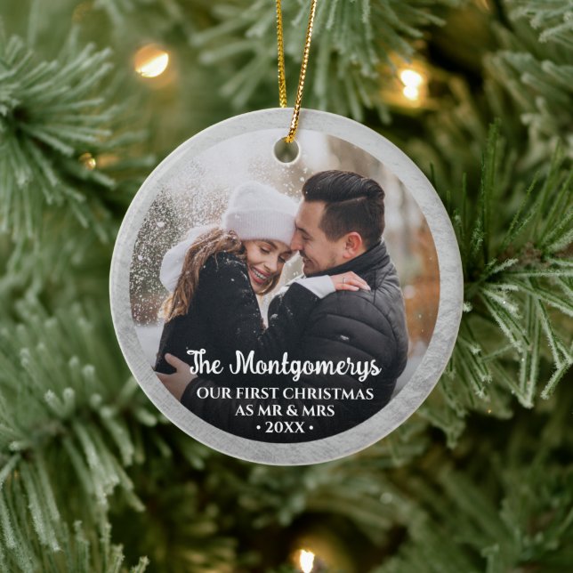 Erster Weihnachtsmann und Foto Keramik Ornament (Baum)
