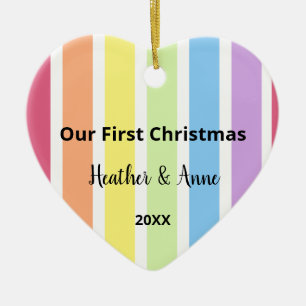 Erster Weihnachtsregenbogen Weißer Streifen Paste Keramik Ornament