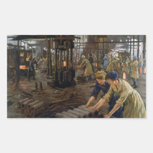Erster Weltkrieg 1918 Frauen bei der Arbeit in ein Rechteckiger Aufkleber