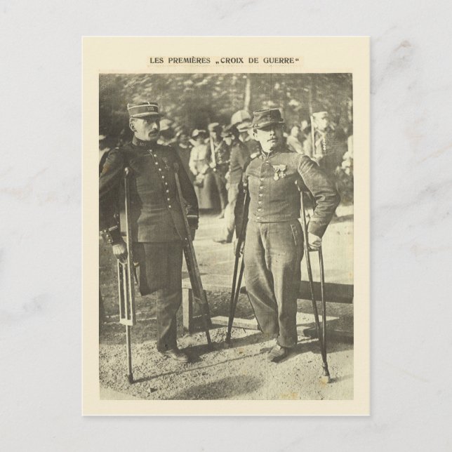Erster Weltkrieg, Erster "Croix du Guerre" Postkarte (Vorderseite)