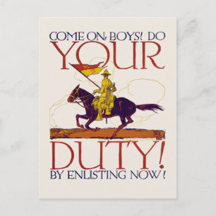 Erster Weltkrieg - Rekrutieren des Posters 01 Postkarte