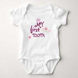 erster Zahn Baby Strampler
