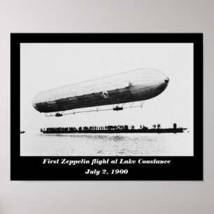 Erster Zeppelinflug am Bodensee Poster