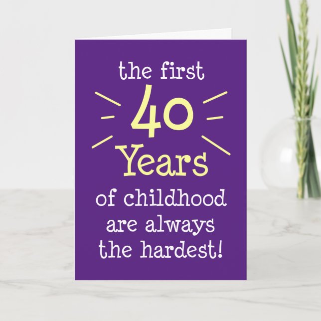 Erstes 40 Jahre Kindergrußkarte Karte (Vorderseite)