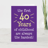Erstes 40 Jahre Kindergrußkarte