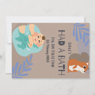Erstes Bad des Babys Dankeskarte