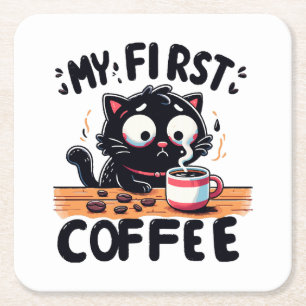 Erstes Black Coffee Adventure Rechteckiger Pappuntersetzer