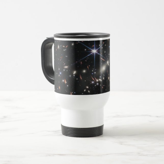 Erstes Deep Field of Universe von James webb Reisebecher (Vorderseite Links)