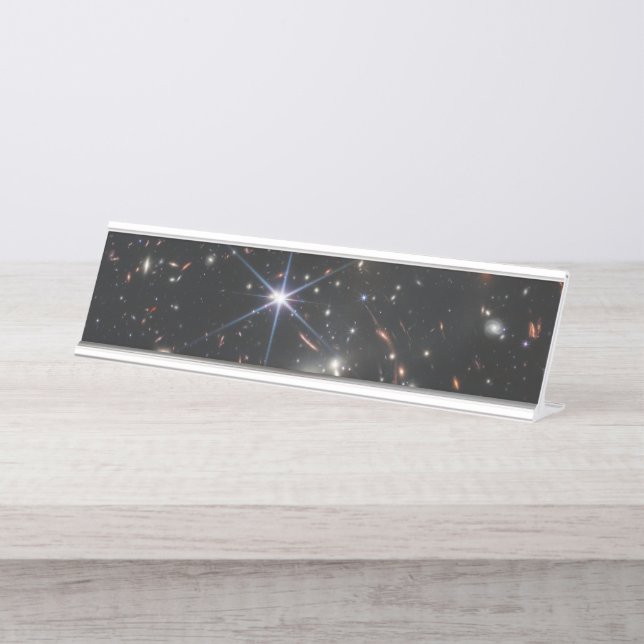 Erstes Deep Field of Universe von James webb Schreibtischnamensplakette (Vorderseite )