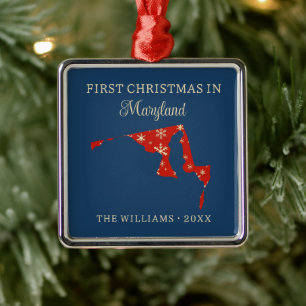 Erstes Familienweihnachten im US-Bundesstaat Maryl Ornament Aus Metall