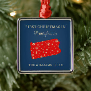 Erstes Familienweihnachten in Pennsylvania, USA-Bu Ornament Aus Metall