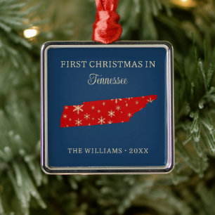 Erstes Familienweihnachten in Tennessee, USA-Bunde Ornament Aus Metall
