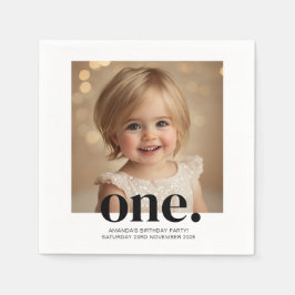 erstes Foto-Acrylic-Zeichen am Bithday in Schwarzw Serviette