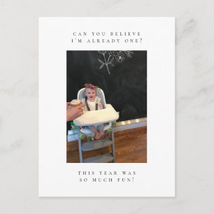 erstes Geburtstagsfoto Danke Postkarte