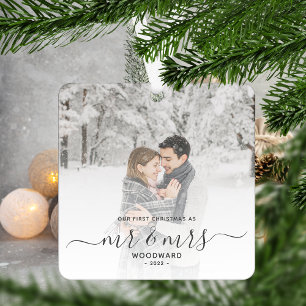 Erstes gemeinsames Weihnachten mit individuellem F Ornament Aus Metall