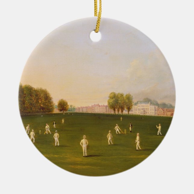 Erstes großartiges Match des Krickets spielte Keramik Ornament (Vorne)