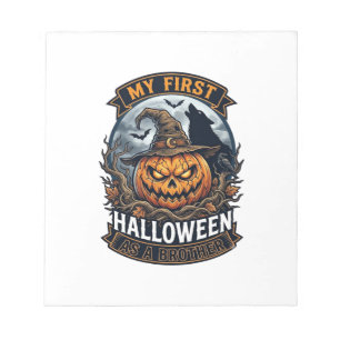 Erstes Halloween als Bruder Kürbis Wolf Mond_1 Notizblock
