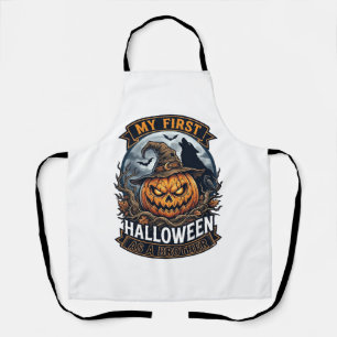 Erstes Halloween als Bruder Kürbis Wolf Mond_1 Schürze