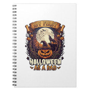 Erstes Halloween als Dad Kürbis Wolf Mond_1 Notizblock
