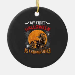 Erstes Halloween als Großvater Zauberer Fledermaus Keramik Ornament