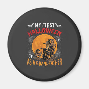 Erstes Halloween als Großvater Zauberer Fledermaus Magnet