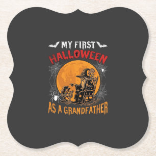 Erstes Halloween als Großvater Zauberer Fledermaus Untersetzer