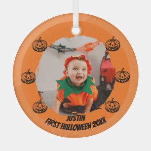 erstes Halloween-Foto Ornament Aus Glas