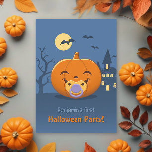 Erstes Halloween Schnuller Kürbis Party für Babys Feiertagskarte