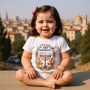 Erstes Hanukka-Fest, voller Flauschigkeit Baby Strampler