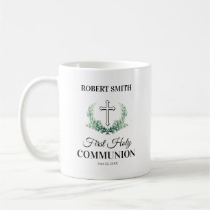 Erstes heiliges Abendmahl mit grünem Blatt  Kaffeetasse