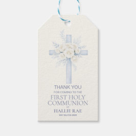 Erstes Heiliges Kommunion Geschenkanhänger, Blaue  Geschenkanhänger