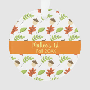 Erstes Herbstsonnenblätter Eichel Designmuster Ornament