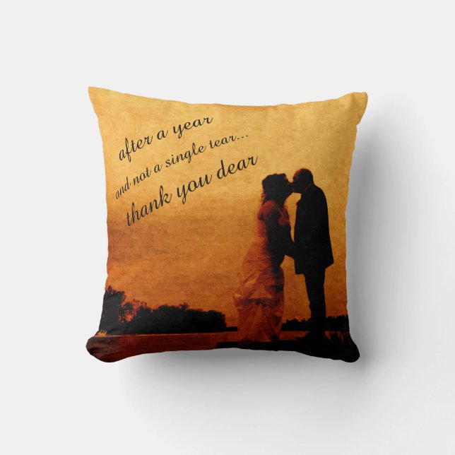 Erstes Jahr-Hochzeitstagandenken Kissen (Vorderseite)