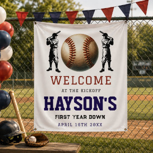 Erstes Jahr im Baseball 1. Geburtstag Willkommen Banner