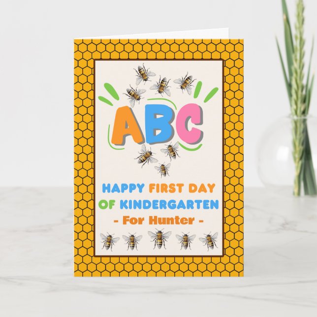 Erstes Jahr Kindergarten mit Bienenzucht Karte (Vorderseite)