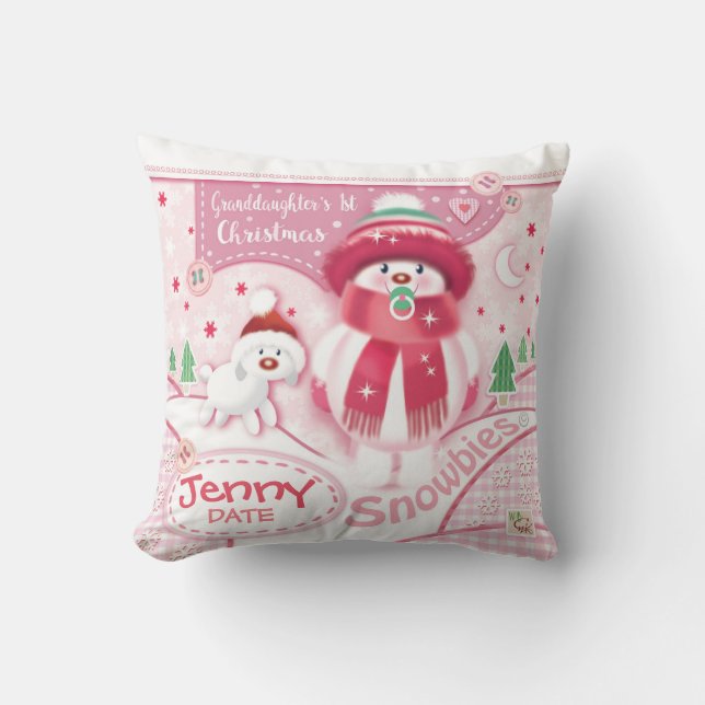 Erstes Kissen der niedlichen Enkelin Weihnachts (Vorderseite)