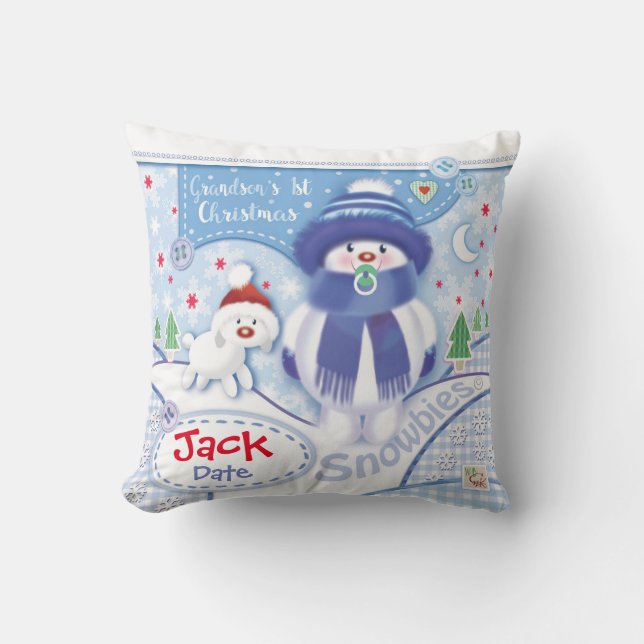 Erstes Kissen des niedlichen Enkels Weihnachts (Vorderseite)
