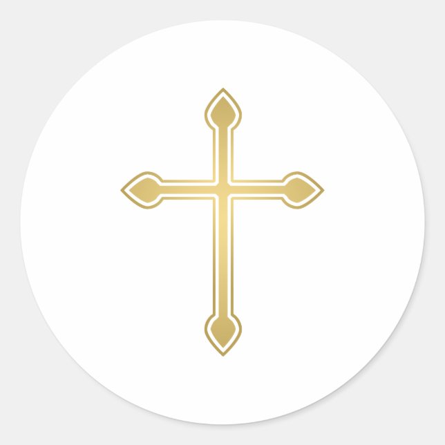 Erstes kommunales Gold-Kreuz Runder Aufkleber (Vorderseite)